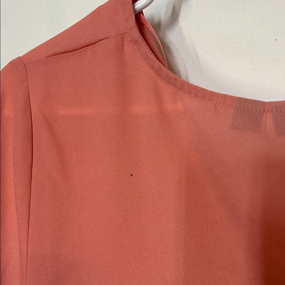 Apt. 9 Coral Button Front tie hem Blouse